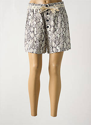 Short taille à pinces taille haute beige LE TEMPS DES CERISES femme