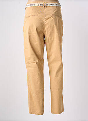 Pantalon chino tissage popeline taille haute beige LE TEMPS DES CERISES femme