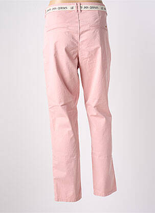 Pantalon chino tissage popeline taille haute rose LE TEMPS DES CERISES femme