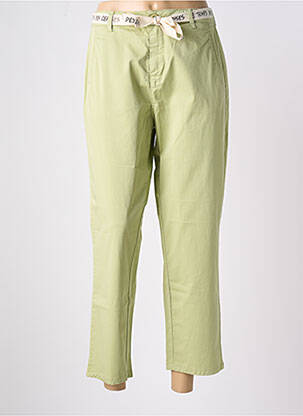 Pantalon chino tissage popeline taille haute vert LE TEMPS DES CERISES femme