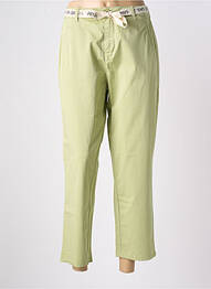 Pantalon chino tissage popeline taille haute vert LE TEMPS DES CERISES femme