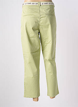 Pantalon chino tissage popeline taille haute vert LE TEMPS DES CERISES femme