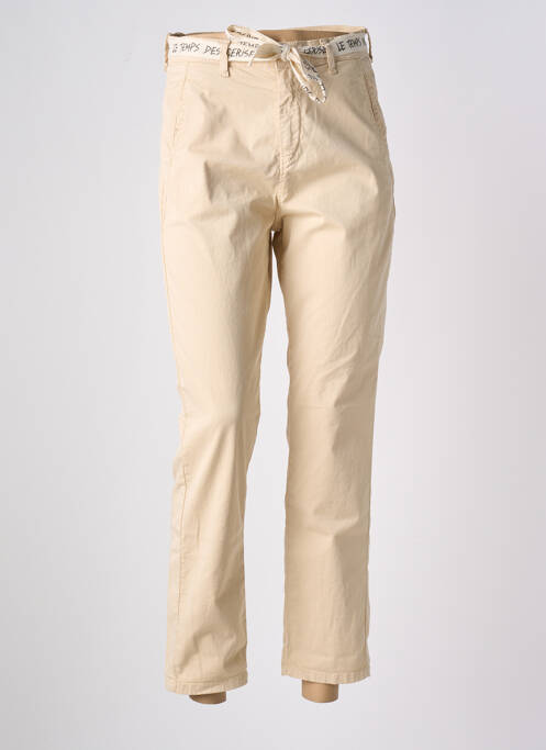 Pantalon chino beige clair LE TEMPS DES CERISES pour femme