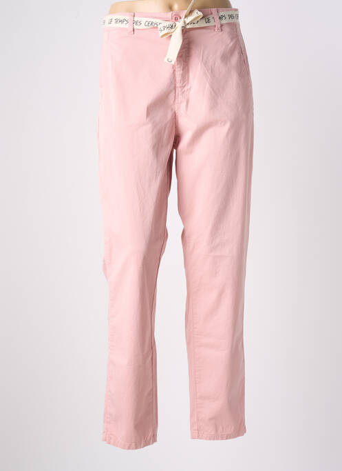 Pantalon chino rose LE TEMPS DES CERISES pour femme