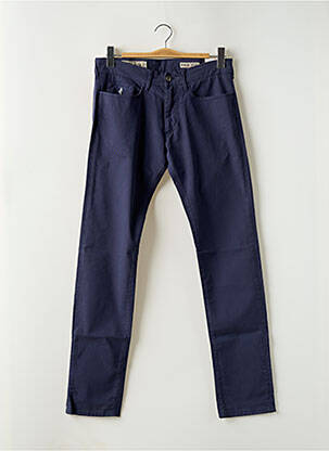 Pantalon droit tissage popeline taille normale bleu MCS homme