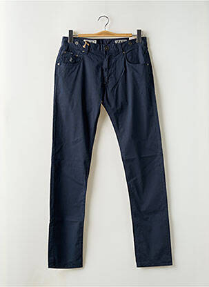 Pantalon droit tissage popeline taille normale bleu MCS homme