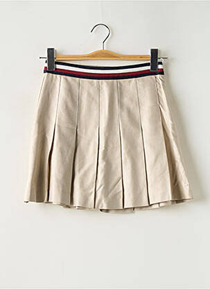 Mini-jupe fermeture zip latéral beige TOMMY HILFIGER femme