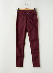 Jeans coupe slim rouge LE TEMPS DES CERISES pour femme seconde vue
