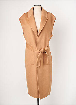 Manteau long coupe cintrée sans capuche marron LA PETITE FRANCAISE femme