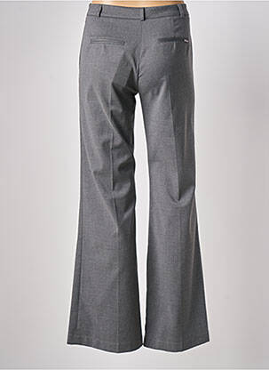 Pantalon flare fermeture zippée sous rabat avec crochet taille haute gris LA PETITE FRANCAISE femme