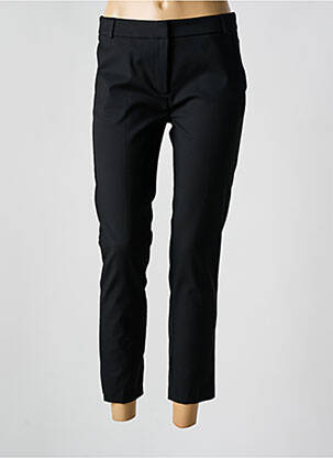 Pantalon chino fermeture zippée sous rabat avec crochet taille haute noir LA PETITE FRANCAISE femme
