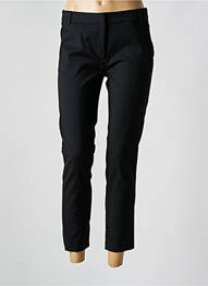 Pantalon chino fermeture zippée sous rabat avec crochet taille haute noir LA PETITE FRANCAISE femme