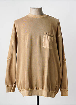 Pull col rond manches longues beige MONTE CARLO homme