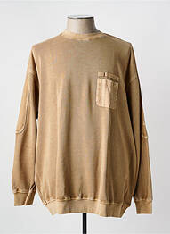 Pull col rond manches longues beige MONTE CARLO homme