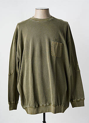 Sükh - Pull col rond en cachemire vert anglais à boutons pour homme Sükh - Pull col rond en cachemire vert anglais à boutons pour homme