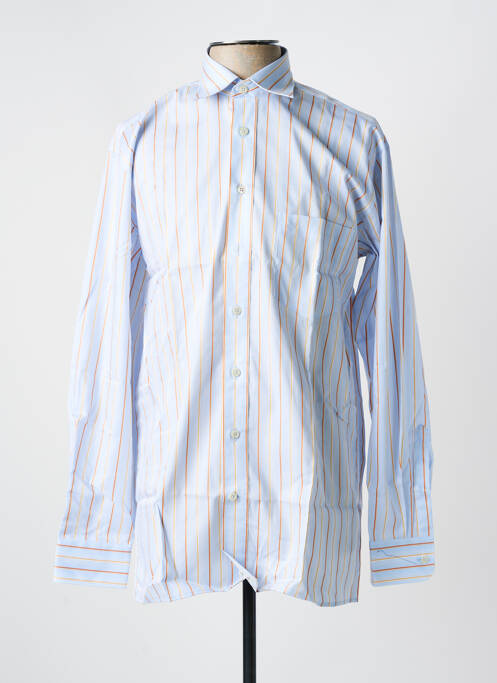 Chemise manches longues bleu SEIDEN STICKER pour homme
