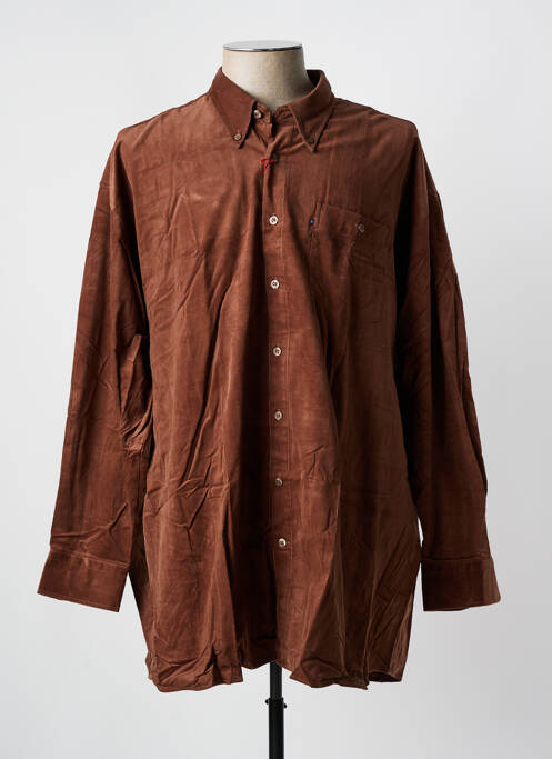 Chemise manches longues marron KING'S ROAD pour homme