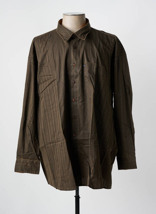 Chemise manches longues marron KING'S ROAD pour homme