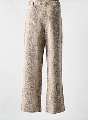Pantalon droit tissage crêpe taille normale beige ROSEANNA femme