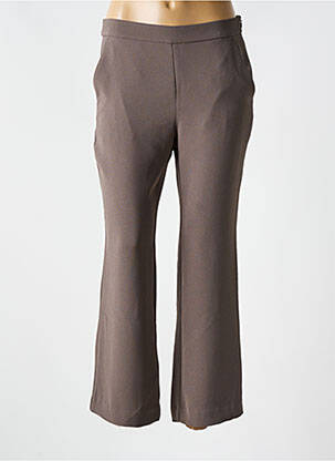 Pantalon 7/8 taille haute taille haute marron MALIPARMI femme