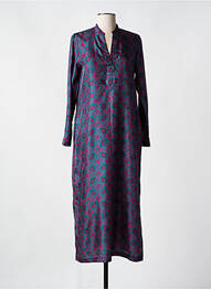 Robe longue manches longues manches longues bleu ROSSO 35 femme