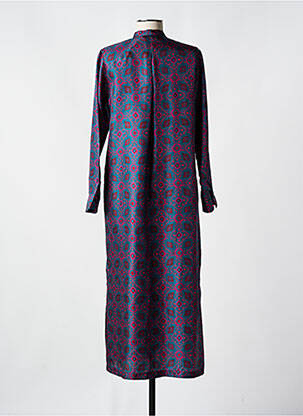 Robe longue imprimé fantaisie manches longues bleu ROSSO 35 femme