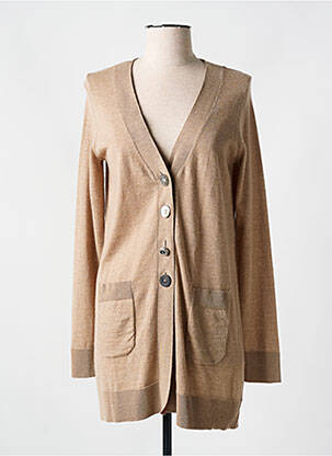 Gilet manches longues stretch marron MALIPARMI femme