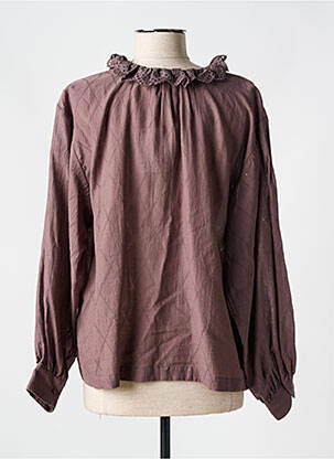 Chemisier tissage crêpe manches longues rouge MASSCOB femme