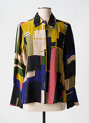 Chemisier tissage crêpe manches longues jaune ATTIC AND BARN femme