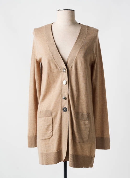 Gilet manches longues marron MALIPARMI pour femme