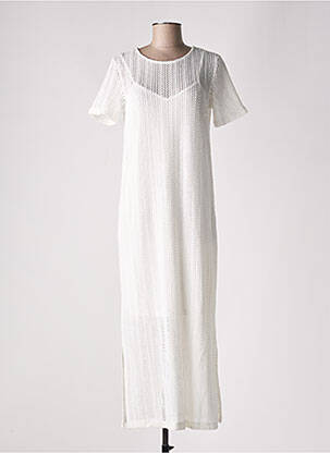 Robe longue manches courtes manches courtes blanc VILA femme
