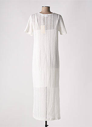 Robe longue manches courtes manches courtes blanc VILA femme