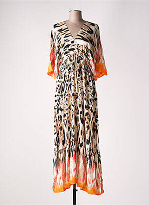 Robe longue manches courtes manches courtes orange SORBET femme