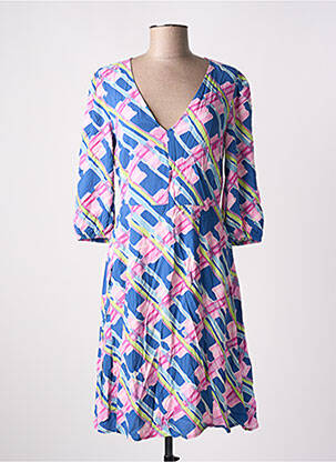 Robe mi-longue manches 3/4 manches 3/4 bleu B.YOUNG femme
