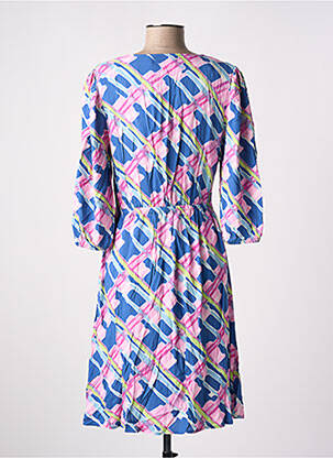 Robe mi-longue manches 3/4 manches 3/4 bleu B.YOUNG femme
