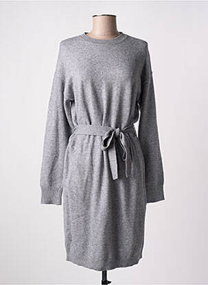 Robe pull tissage chiné manches longues gris VILA femme