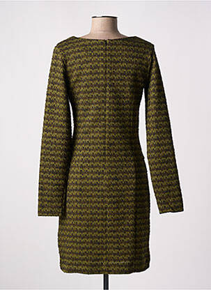 Robe mi-longue manches longues manches longues vert ICHI femme