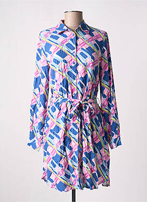 Robe courte manches longues manches longues bleu B.YOUNG femme