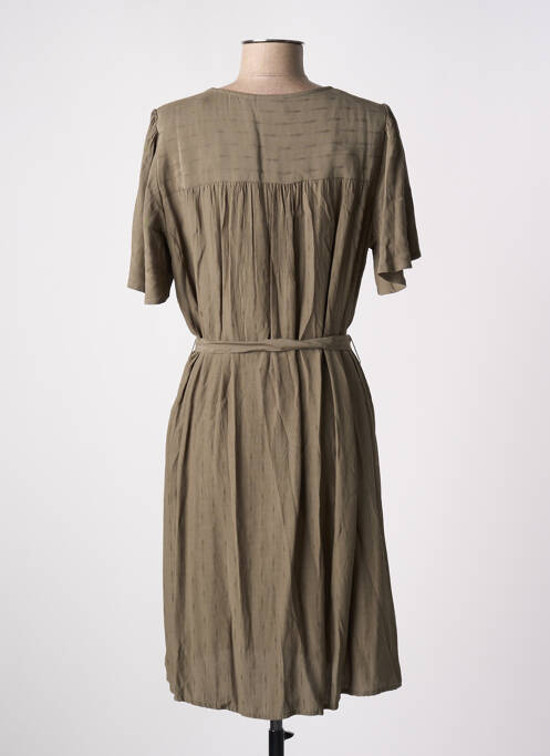 Robe mi-longue coupe fluide manches courtes vert VILA femme