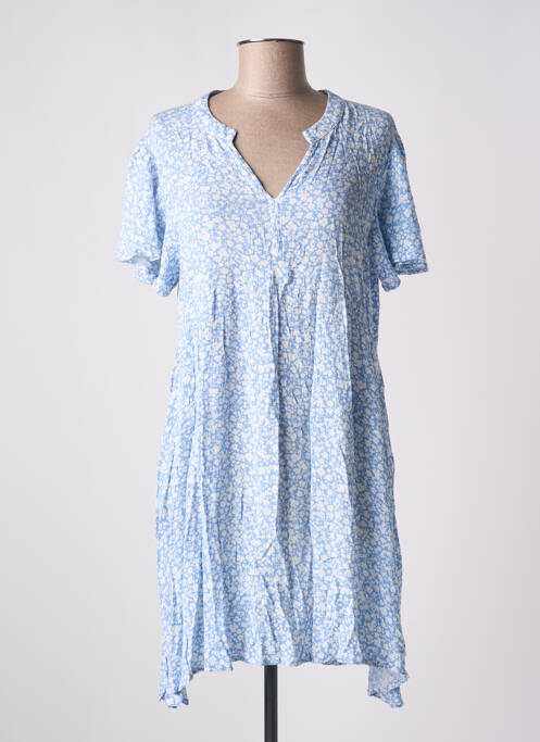 Robe courte bleu ICHI pour femme