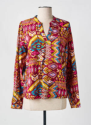 Blouse imprimé fantaisie manches longues rouge VILA femme