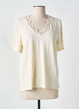 T-shirt coupe droite manches courtes beige VILA femme
