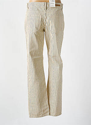 Pantalon droit fermeture zippée sous rabat boutonné taille normale beige B.YOUNG femme