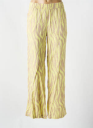 Pantalon large tissage crêpe taille normale jaune B.YOUNG femme