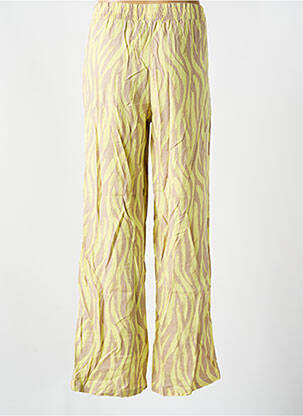Pantalon large tissage crêpe taille normale jaune B.YOUNG femme