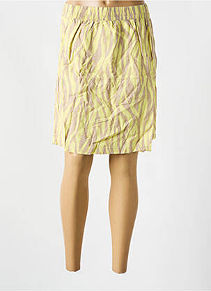 Jupe courte taille élastique jaune B.YOUNG femme