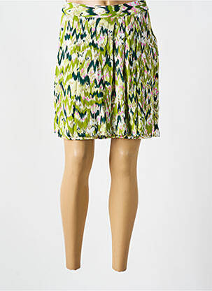 Jupe courte fermeture zippée au dos vert VILA femme