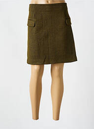 Jupe courte fermeture zippée au dos vert ICHI femme