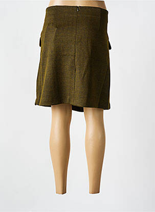 Jupe courte fermeture zippée au dos vert ICHI femme