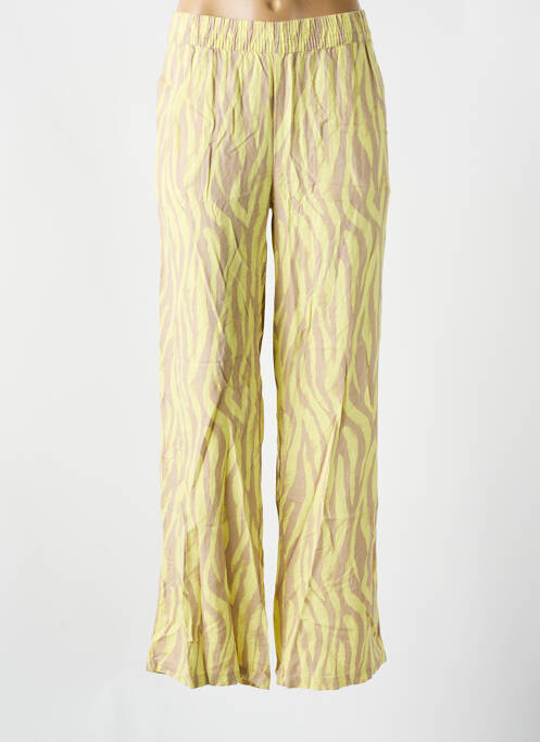 Pantalon large tissage crêpe taille normale jaune B.YOUNG femme